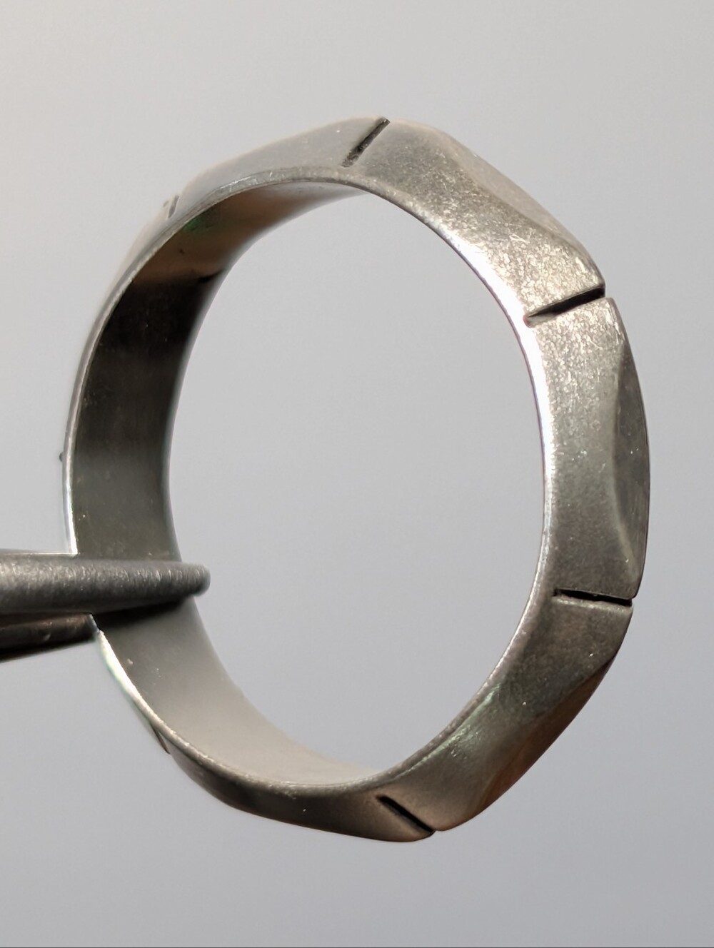 Vintage Sterling Silver Geometric Band Ring - Size 12.5 - Stamped 925
